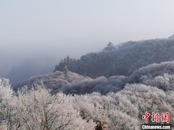 圖為連綿山脈，皆是白色。　徐振華 攝