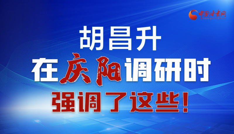 圖解|胡昌升在慶陽調研時強調了這些！