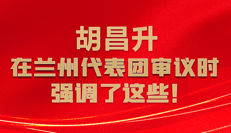 圖解|胡昌升在蘭州代表團(tuán)審議時(shí)強(qiáng)調(diào)了這些！