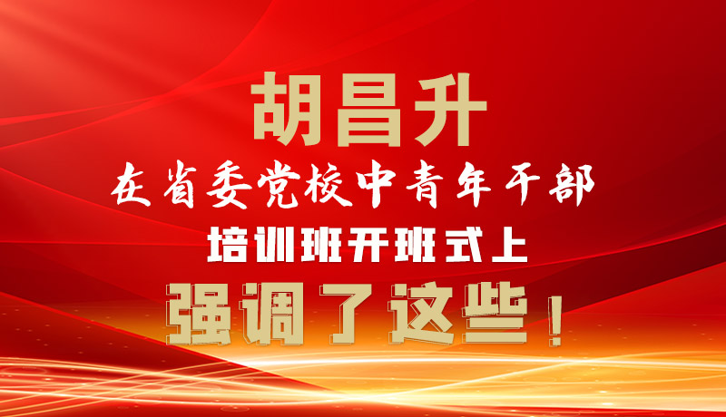 圖解|胡昌升在省委黨校中青年干部培訓(xùn)班開班式上強(qiáng)調(diào)了這些！