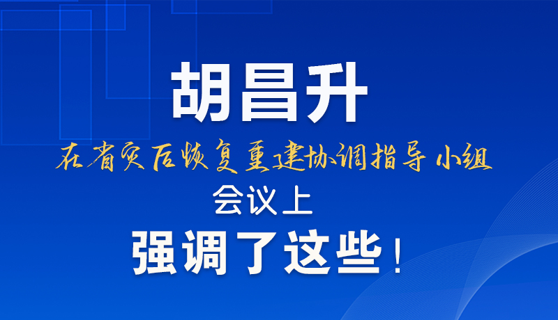 圖解|胡昌升在省災(zāi)后恢復(fù)重建協(xié)調(diào)指導(dǎo)小組會(huì)議上強(qiáng)調(diào)了這些！