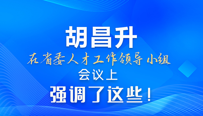 【甘快看】圖解|胡昌升在省委人才工作領(lǐng)導(dǎo)小組會議上強調(diào)了這些！