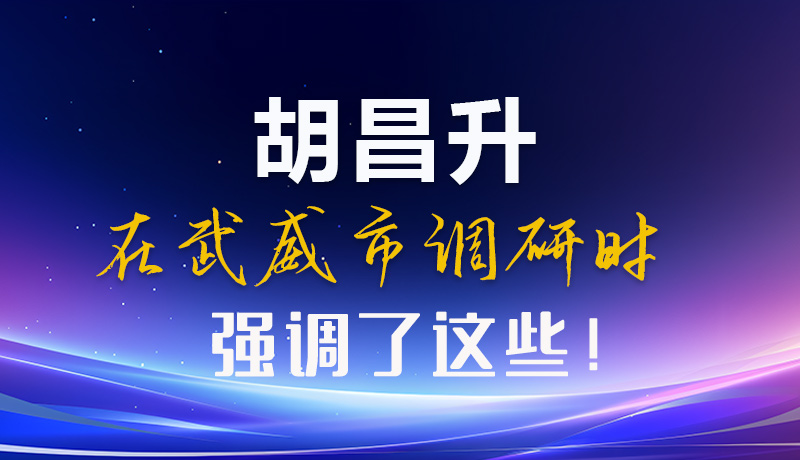 圖解|胡昌升在武威市調(diào)研時(shí)強(qiáng)調(diào)了這些！