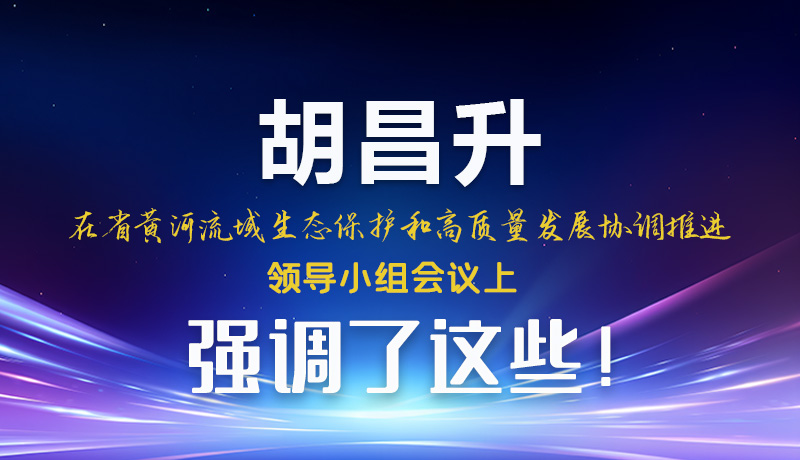 圖解|胡昌升在省黃河流域生態(tài)保護和高質量發(fā)展協(xié)調推進領導小組會議上強調了這些！